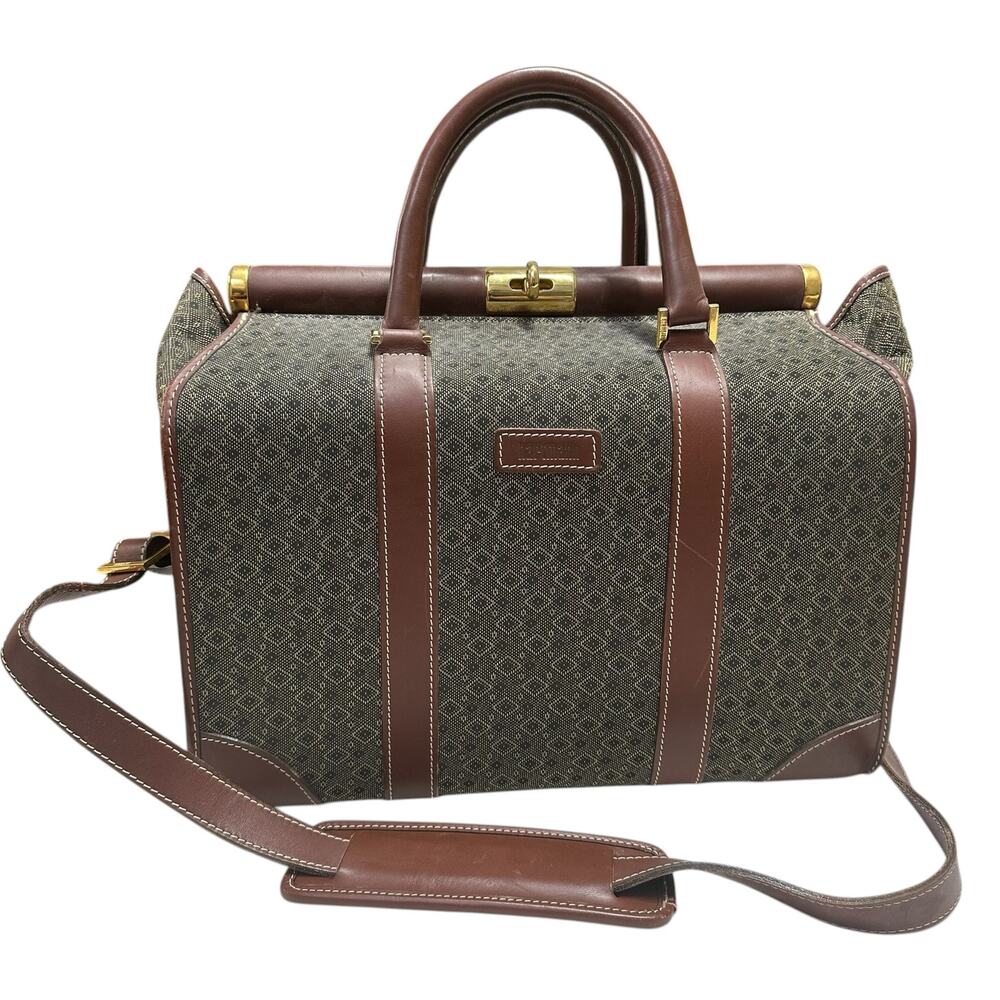 Vintage Hartmann Luggage Wings Collection Cognac Leather Trim Cosmetic Carry-On